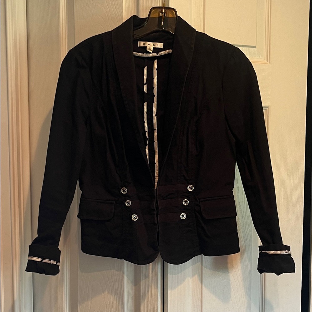 CAbi Black Blazer with Button Detail